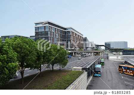 中国 上海虹橋駅周辺の街並み 61803285