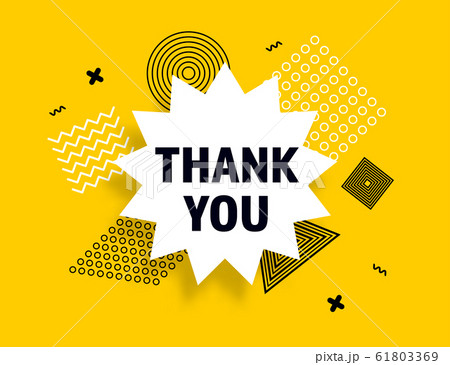 Thank You speech bubble banner pop art memphis style Thank You speech bubble banner pop art memphis style 61803369
