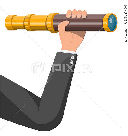 Hand with spyglass looking for opportunities 61803704