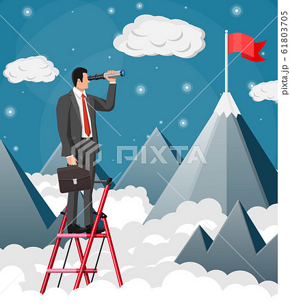 Businessman looking for opportunities in spyglass 61803705