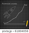 Financial success blueprint template with rocket growth 61804056