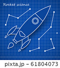Rocket scince blueprint template with blue background 61804073