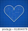 Heart shape drawing template with blue background 61804079