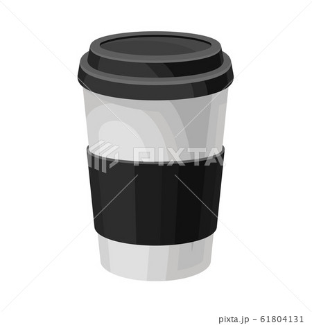 Coffee Beverage Poured in Carton Cup Isolated on White Background Vector Illustration 61804131