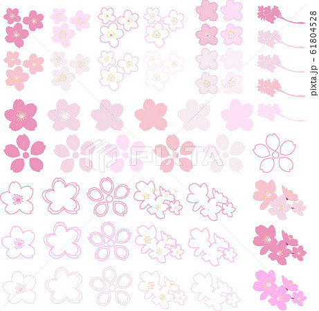 イラスト素材 桜 さくら サクラ 花びら シルエット マーク パターン ベクターのイラスト素材 61804528 Pixta