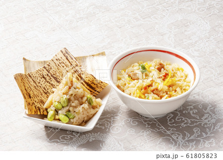 チマキとチャーハン　中華料理　イメージ素材 61805823