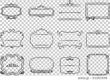 Pen drawing handwritten frame 61805846