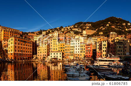 Sunset in Camogli town, Italy. Sunset in Camogli town, Italy. 61806785