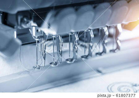 The industrial embroidery machine . 61807377