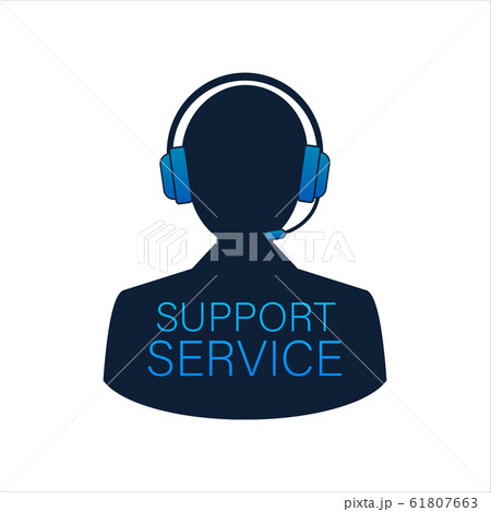 Online Support Service Headphones With Microphoneのイラスト素材