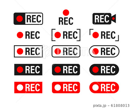 Rec. Set recording sign. Currently recording.のイラスト素材 