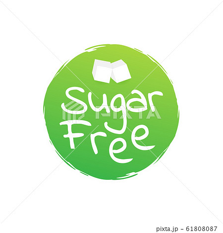 Sugar free. Round green label. Vector stock 61808087