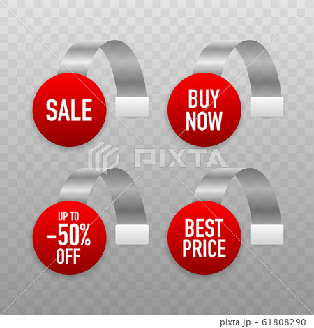 Sale Point Tag. White Clear Round Supermarket 61808290