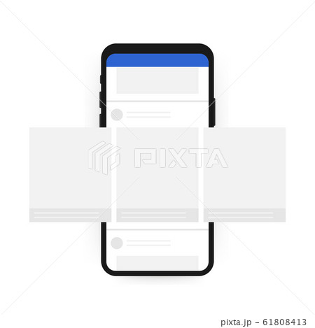 Smartphone with interface carousel post on social 61808413