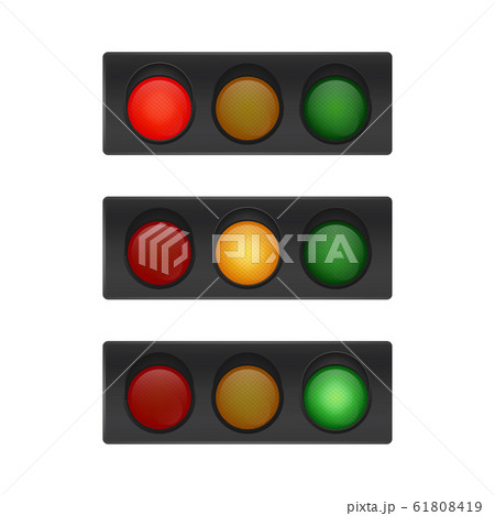 Traffic lights isolated on white background. 61808419