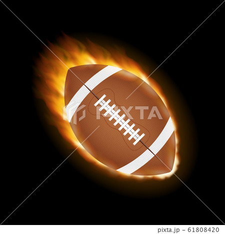 American football ball on a black background. 61808420