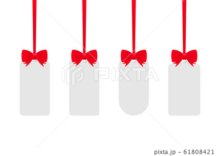 White tags isolated on white background with red 61808421