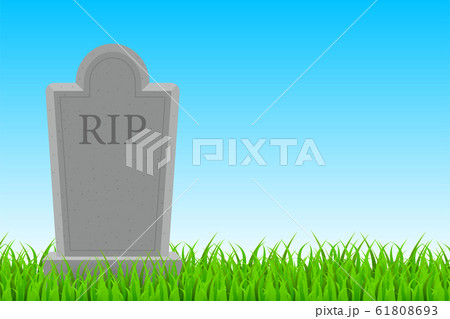 Grave icon flat design. Old gravestone with 61808693