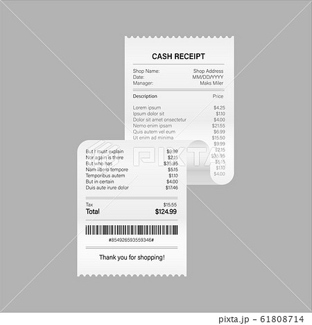 Receipts vector illustration of realistic payment 61808714