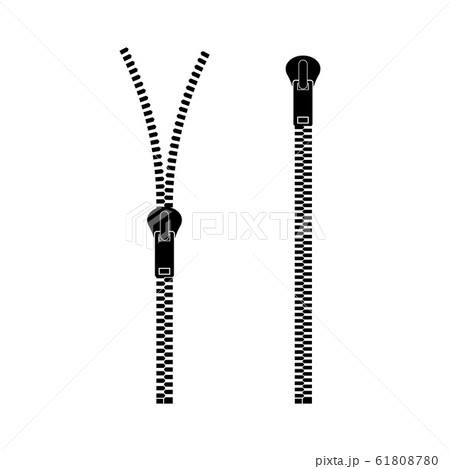 zippers type set fastener. Metallic closed and 61808780