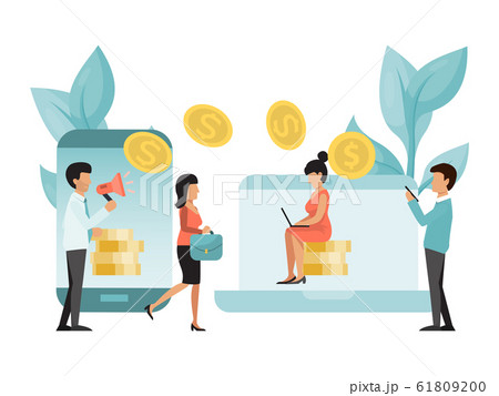 People transfer money to bank accounts via the Internet using a laptop and phone, technology e-commerce, mobile payments 61809200