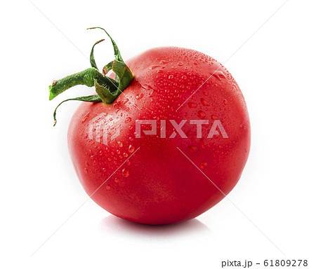 Tomatoes isolated on white. Tomato with drops. Tomatoes isolated on white. Tomato with drops. 61809278