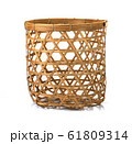 Bamboo basket hand made isolated on white 61809314
