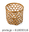 Bamboo basket hand made isolated on white 61809316