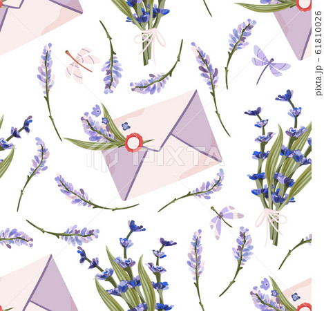 Provence seamless vector lavender pattern. 61810026