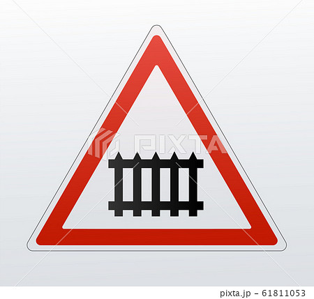 vector detailed railway warning signs isolated on white background. vector detailed railway warning signs isolated on white background. 61811053