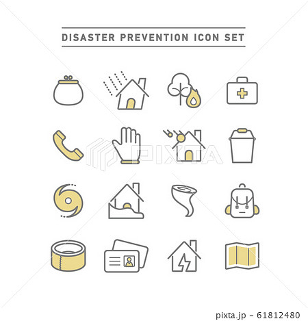 DISASTER PREVENTION ICON SET DISASTER PREVENTION ICON SET 61812480