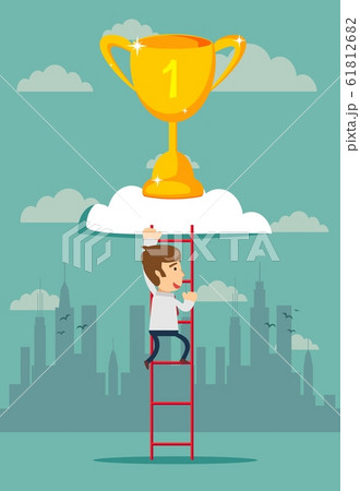 climb to trophy over clouds. climb to trophy over clouds. 61812682