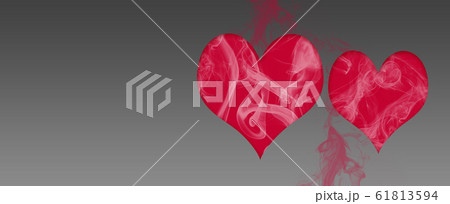 White wipe smoke in two red heart shape on grey background with Copy space White wipe smoke in two red heart shape on grey background with Copy space 61813594