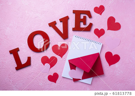 Valentines Day background with letters LOVE 61813778