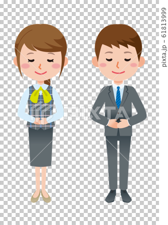 Lightly bowed office worker gender illustration 61813999