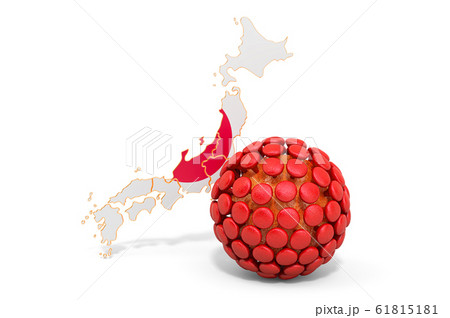 Virus in Japan, 3D rendering 61815181