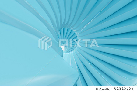 Abstract white and blue twisted corridor spiral 3d render illustration 61815955