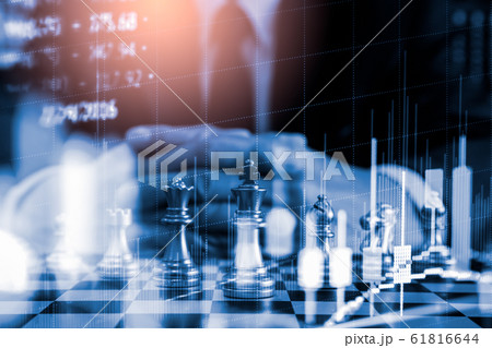 Chess game on chess board on stock market or forex Chess game on chess board on stock market or forex 61816644