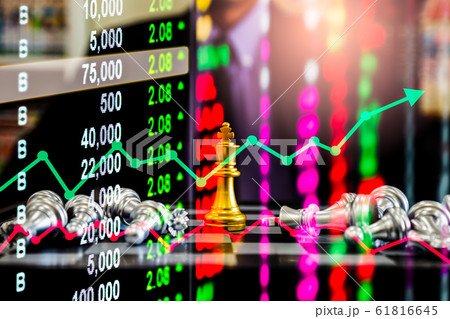 Chess game on chess board on stock market or forex 61816645
