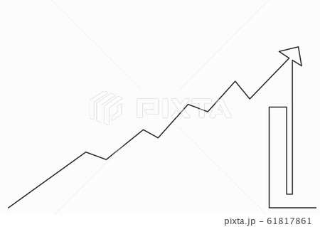 One continuous line drawing of graph icon isolated 61817861