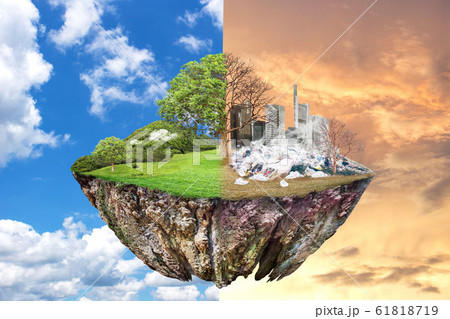 Global Warming and human waste ,Pollution Concept 61818719