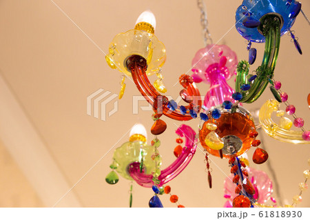 Close-up of a beautiful crystal chandelier 61818930