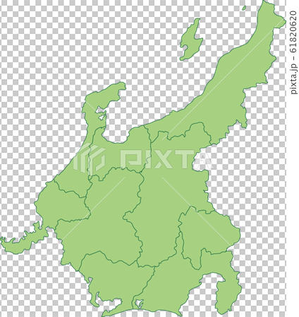 中部地方の地図のイラスト素材 6106