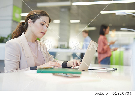 Young Businesswoman Using Computer in Office 61820704
