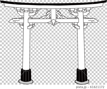浮世繪鳥居第4部分黑色和白色 61821172