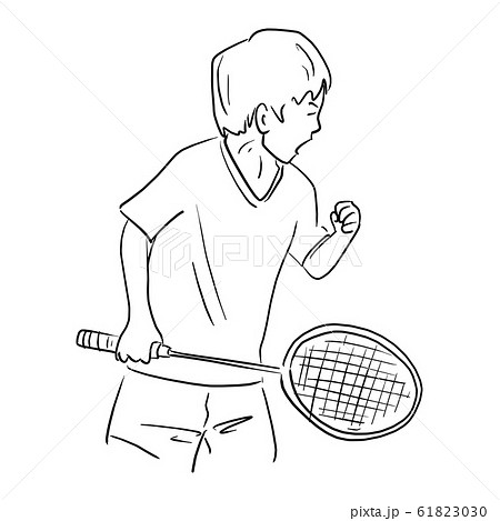 Free Vector | Hand drawn badminton player with racket