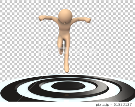 Character descending to the center of the target Character descending to the center of the target 61823127