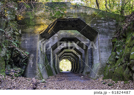 熊本県 美里町の熊延鉄道遺構 八角トンネル の写真素材