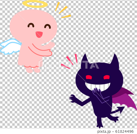 可愛的天使和魔鬼人物 61824496