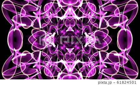 幻想的幾何学模様 CG 赤紫 曲線 発光001のイラスト素材 [61824501] - PIXTA